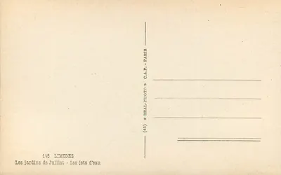 Ogród Lipca — Fontanny — LIMOGES — Rewers