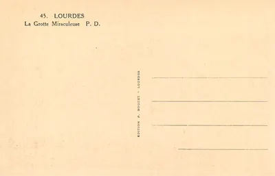 Lourdes — A Gruta Milagrosa — Edição P. Doucet — Verso