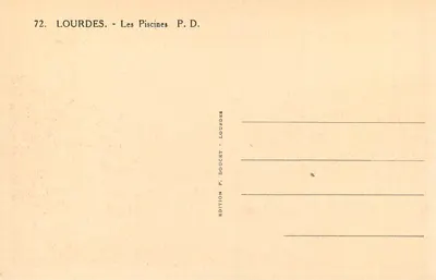 Lourdes — As Piscinas — Edição P. Doucet — Verso