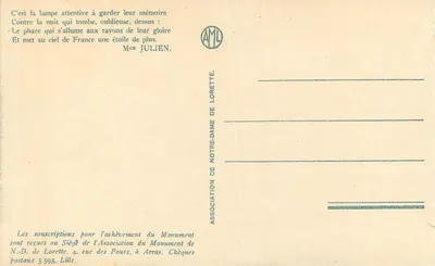 Notre-Dame-de-Lorette — Die Sonntagpilger — Ansicht vom Dach der Kapelle (Cordonnier, Architekt; Coin, Bildhauer) — LL — Rückseite