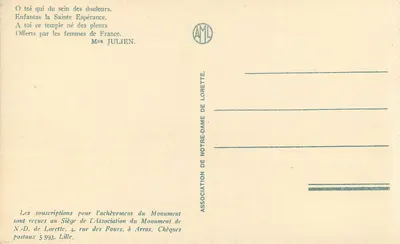 Nossa Senhora de Lorette — A Capela e os Abrigos dos Peregrinos — Cordonnier, Arq ; Coin, Escultor — LL — Verso