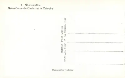 Nice-Cimiez — Najświętsza Maryja z Cimiez i Kalwaryja — Éditions d'Art Munier — Rewers