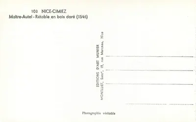 Mistrzowy ołtarz — drewniany retable z 1546 — Nice-Cimiez — Éditions d'Art Munier — Rewers