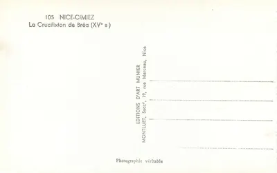 Crucificação de Bréa — Século XV — Edições de Arte Munier, Nice — Verso