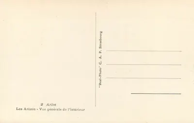 Les Arènes — ogólne widok wnętrza — Arles — C. A. P. Strasbourg — Rewers