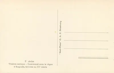 Arles - Teatr starożytny — Zaczęty w czasach Augusta, zakończony w III wieku — C. A. P. Strasbourg — Rewers