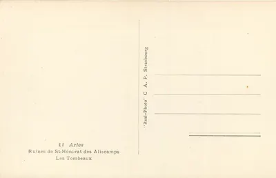 Ruine di San Onorato degli Aliscamps — I Sepolcri — C. A. P. Strasburgo — Verso