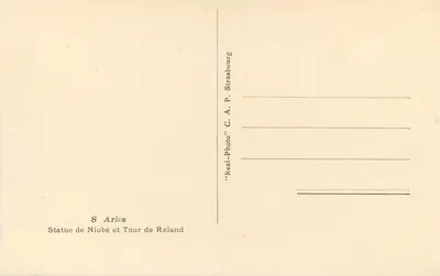Estátua de Niobe e Torre de Roland — Arles — C.A.P. Strasbourg — Verso