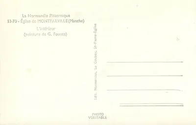 Igreja de Montfarville (Manche) — Interior — Editor G. Colbey, Le Goulbey — Verso