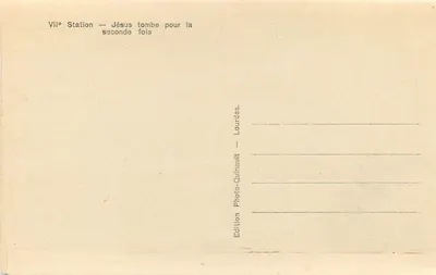 VII stacja — Jezus upada po raz drugi — Wydawnictwo Photo-Quinault, Lourdes — Rewers