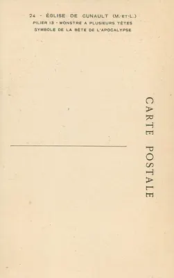 Igreja de Cunault — Pilar 13 — Monstro com várias cabeças — Editor M.-et-L. — Verso