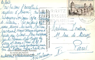Widok Biarritz — Gory Tamaris — Wydawca Elcé — Rewers