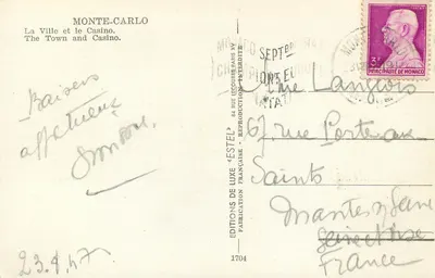 Monte-Carlo — Miasto i Kasyno — Éditions de Luxe Estel — Rewers
