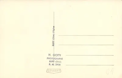 Bury (Oise) — A Igreja — H. Gotti Fotógrafo — Verso