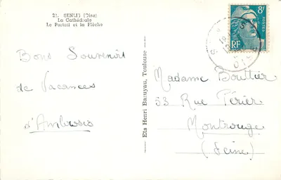 Sens (Oise) — Katedra, Portal i Strzałka — Ets Henri Basuyau, Toulouse — Rewers