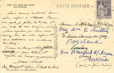 Villard-de-Lans — Ogólny widok — Braun & Cie, Grenoble, n°1069 — Rewers