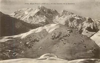 Mont-Pourri (3788 m.), visto dos chalés da Sassière — série 2714 — A. Doron, Chambéry