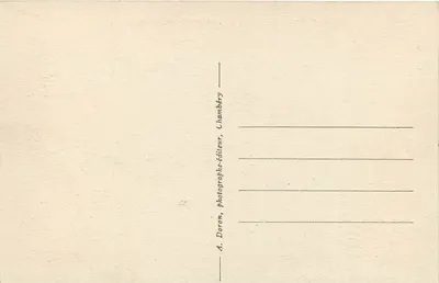 Mont-Pourri (3788 m.), visto dos chalés da Sassière — série 2714 — A. Doron, Chambéry — Verso