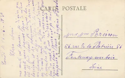 Castelo de CONDÉ — Fachada Norte — G. Foucault, editor, Dreux — Verso
