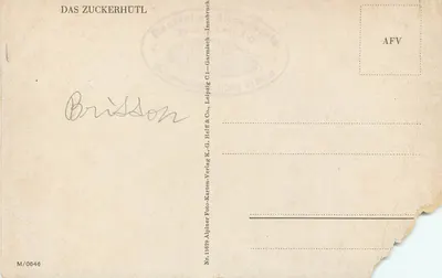 Das Zuckerhutl — Alpin — uitgever Alpiner Foto-Karten-Verlag K.-G. Helf & Co., Leipzig — Achterkant