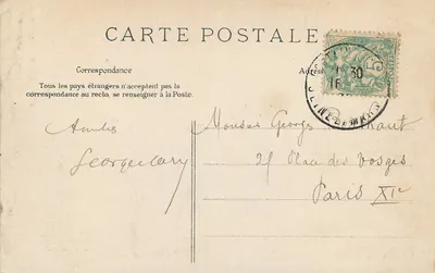 Quarto de dormir de Marie-Antoinette — Fontainebleau — Editor E. D. n° 562 — Verso