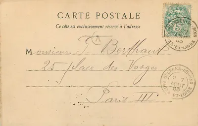 Castelo de Sully — Coleção dos Castelos da Borgonha — Fototipia Bourgeois Frères, Chalon s/s — Verso