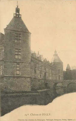 Castelo de Sully — Coleção dos Castelos da Borgonha — Fototipia Bourgeois Frères, Chalon s/S