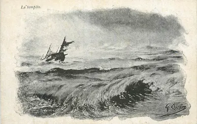 A tempestade — gravura de G. Chacraïe — editor não visível