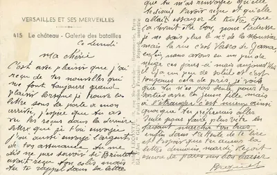 Versailles - Galeria das Batalhas — Editor Lécoyte & Cie, n° 415 — Verso