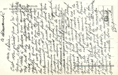 Basílica do Sagrado Coração de Montmartre — Paris — Editor Guy, n° 4017 — Verso