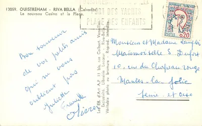 Ouistreham - Riva Bella — A nova Casa de Jogos e a Praia — Edição A.P. Versailles — Verso