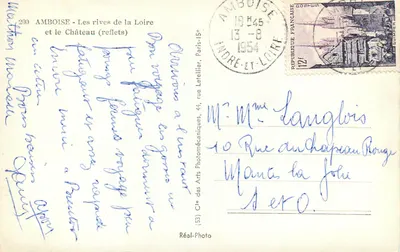 Amboise — Brzegi Loary i Zamek (odbicia) — Ciech Fotomechanicznych Sztuk, n°200 — Rewers