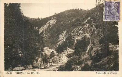 Bilhete postal antigo Thonon les Bains Vallee de la Drance