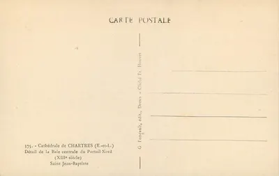 Święty Jan Chrzciciel — szczegół centralnej łuki portalu północnego — G. Foucault, Dreux — Rewers