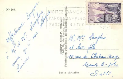 Côte d'Émeraude — Souvenir de la Côte d'Émeraude — Greff S.E.R.P. n°368 — Verso