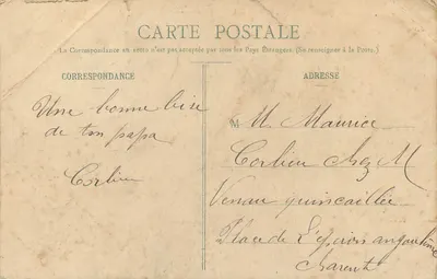 Bilhete postal antigo St Gilles Pligeaux Castelo de Kerilio — Verso