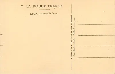 LYON — Vista sobre a Saône — Éditions YVON — Verso