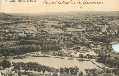 Agen - Bassin do Canal — Canal lateral à Garonne — fototipia Perret, Agen, n°66