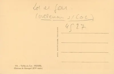 Castelo de Bonaguil — Vale do Lot — FUMEL — Verso
