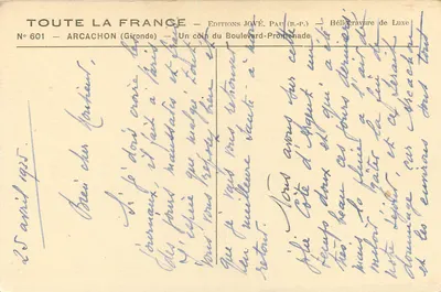 Arcachon — Widok portu — Wydawnictwo Jové, nr 601 — Rewers