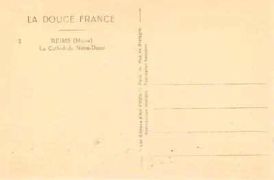Reims — Kathedraal van Notre-Dame — Edities van Kunst YVON — Achterkant