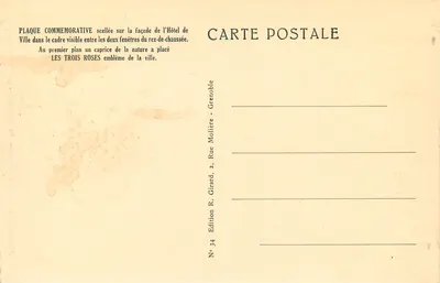 Grenoble — O prólogo da Revolução Francesa — Édition R. Girard, n°34 — Verso
