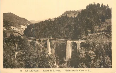 Le Lioran — Estrada do Lioran — Viaduto sobre a Cère — LL.