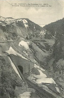 Cantal — Le Lioran (Alt. 1368m) — Entrada do Túnel da Estrada e do Trem — lib.édit. Aurillat