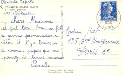 ST-HAON-le-CHATEL (Loire) — Porta gótica — CIM — Verso