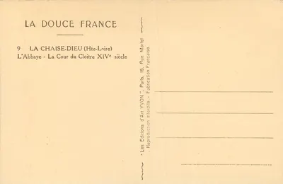 A Abadia de La Chaise-Dieu — A Cour do Claustro — Editor YVON — Verso