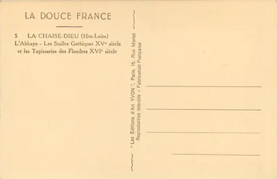 La Chaise-Dieu — Klasztor — Gotyckie ławki i flamandzkie tapicerki — Rewers