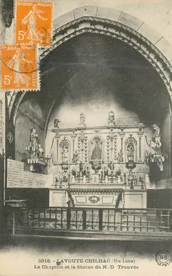 La Chapelle e a Estátua da Nossa Senhora Encontrada — Lavoutte-Chilhac (Hte-Loire) — M.B. Le Puy