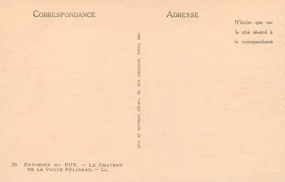 Kasteel van de Voute — Omgeving van het Puy — Imp. Lévy et Neurdein, Parijs — Achterkant