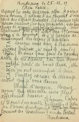 Opvoeding van de Maagd — Ch. Lefebvre — Museum van Bordeaux — Uitgave Artigue — Achterkant